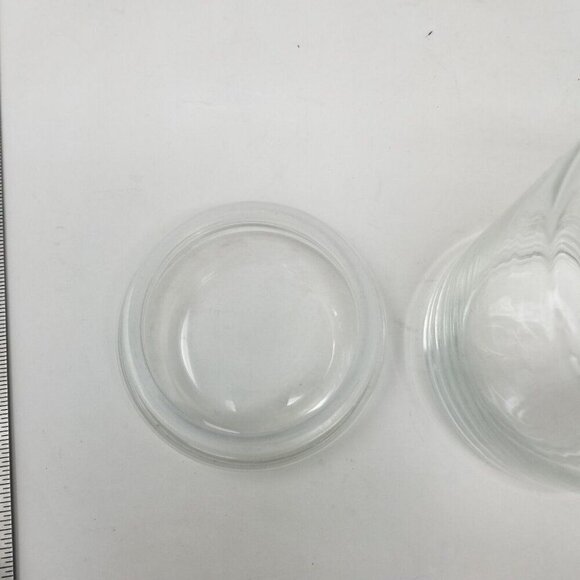 Clear Glass Jar & Unusual Lid Storage Use for Candles Candy Flour Sugar Coffee - Picture 6 of 10